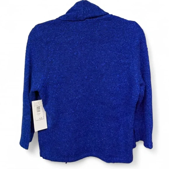 Hayley Matthews Royal Blue Bouclé Open Front Cardigan - NWT - Picture 7 of 8